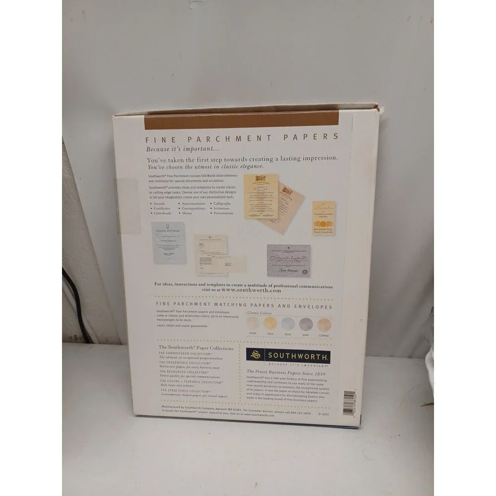 Southworh Fine Ivory Parchment Paper Award Certificate 69 Sheet 24 Lb 8.5x11